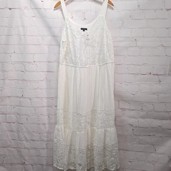 Lane Bryant Festi Eyelet & Gauze Midi Dress Womens Size 18/20 NWT - Picture 1 of 12